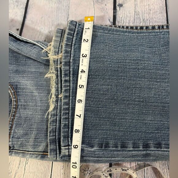 VINTAGE 90s Express X2 Low Rise Festival Rocker Stevie Boho Boot Leg Jeans 10 - Picture 11 of 11
